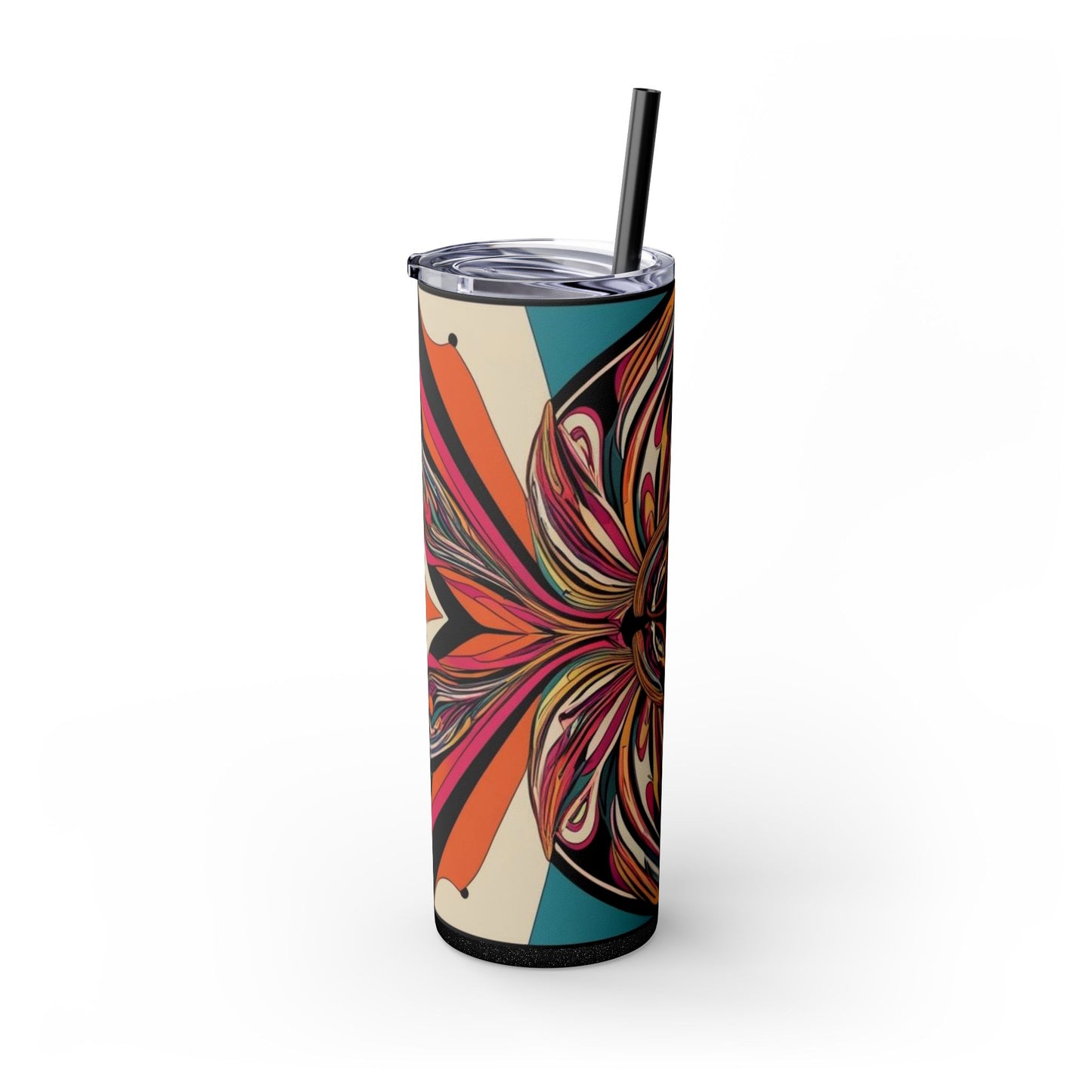 Optical Illusion Skinny Tumbler with Straw, 20oz