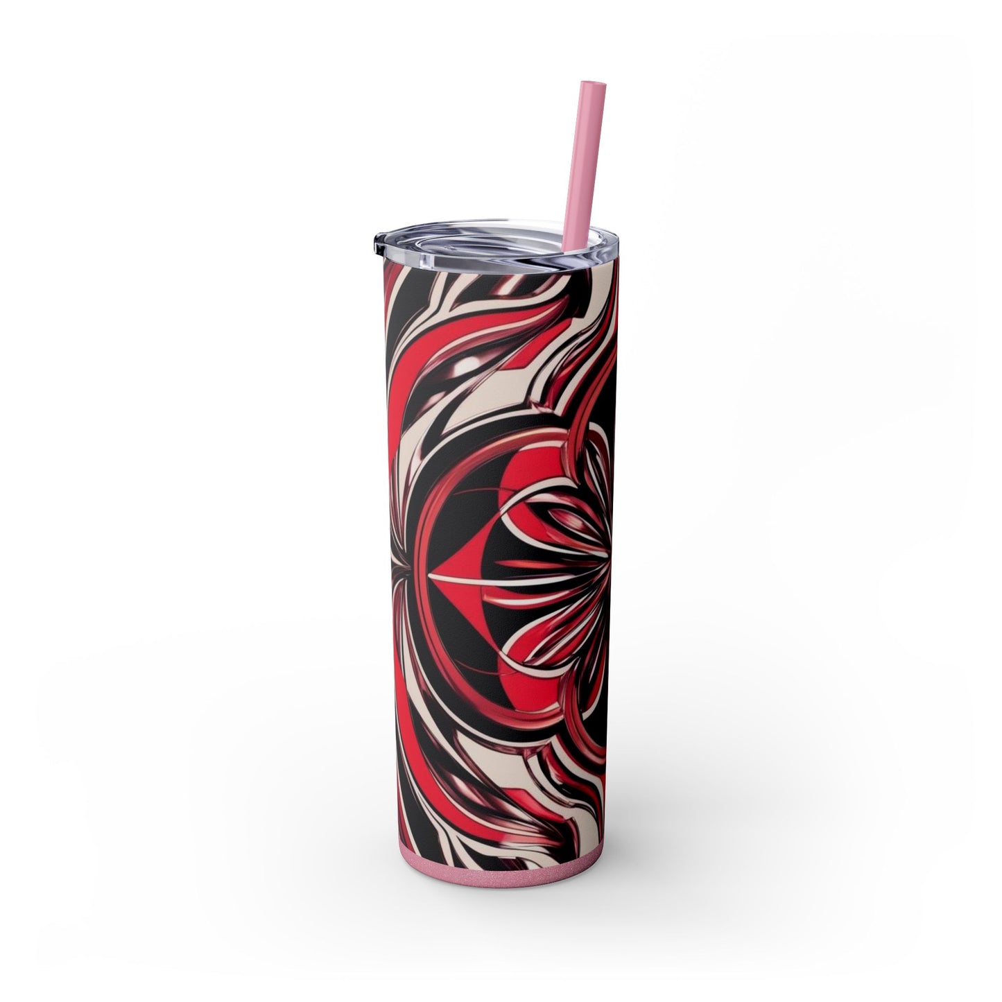 Optical Illusion Skinny Tumbler with Straw, 20oz
