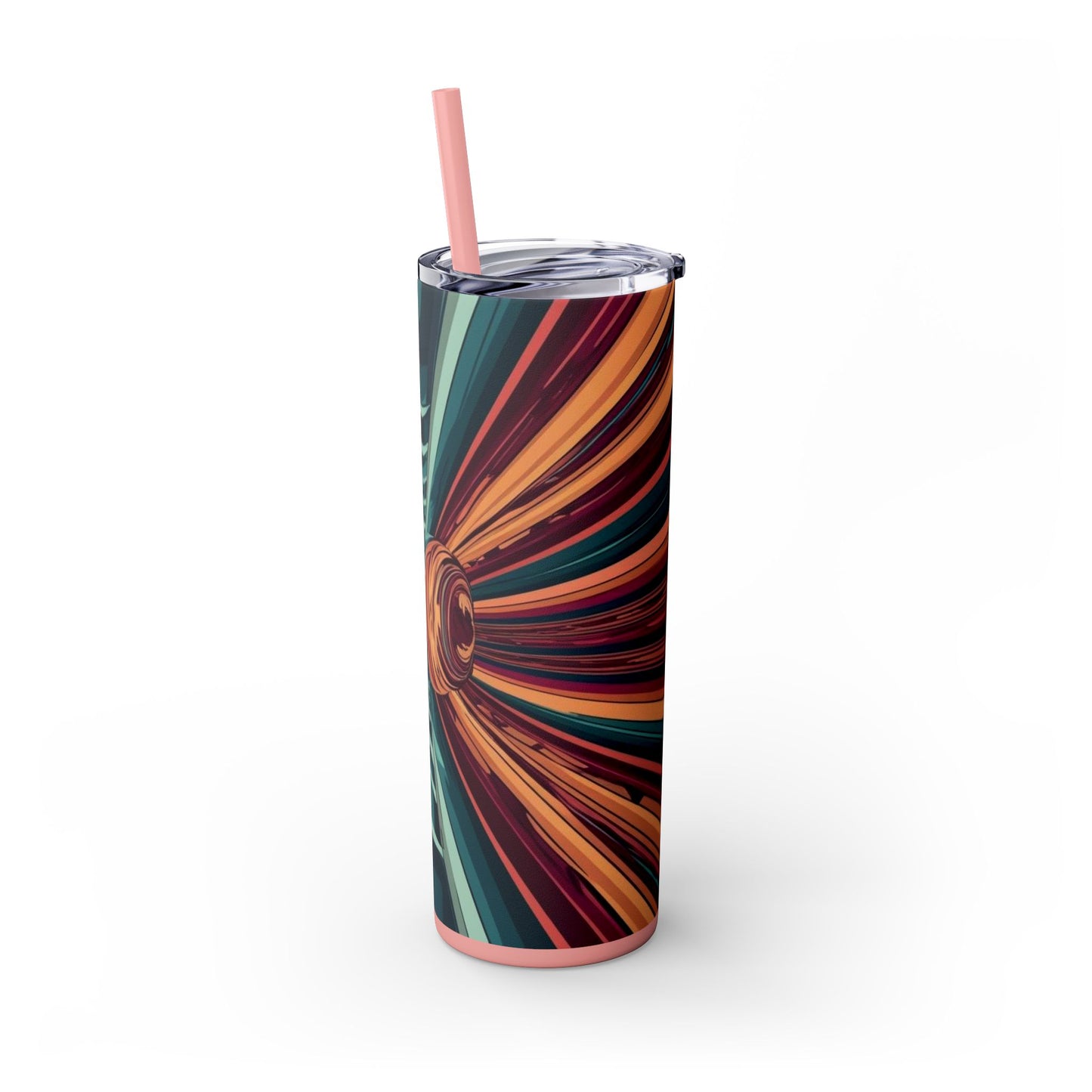 Optical Illusion Skinny Tumbler with Straw, 20oz