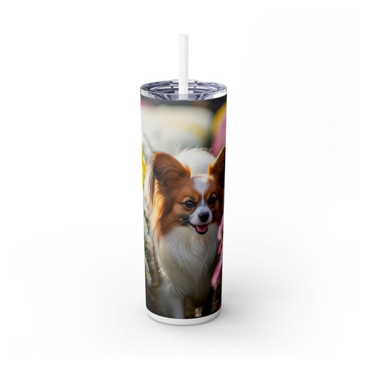 Papillon Skinny Tumbler with Straw, 20oz