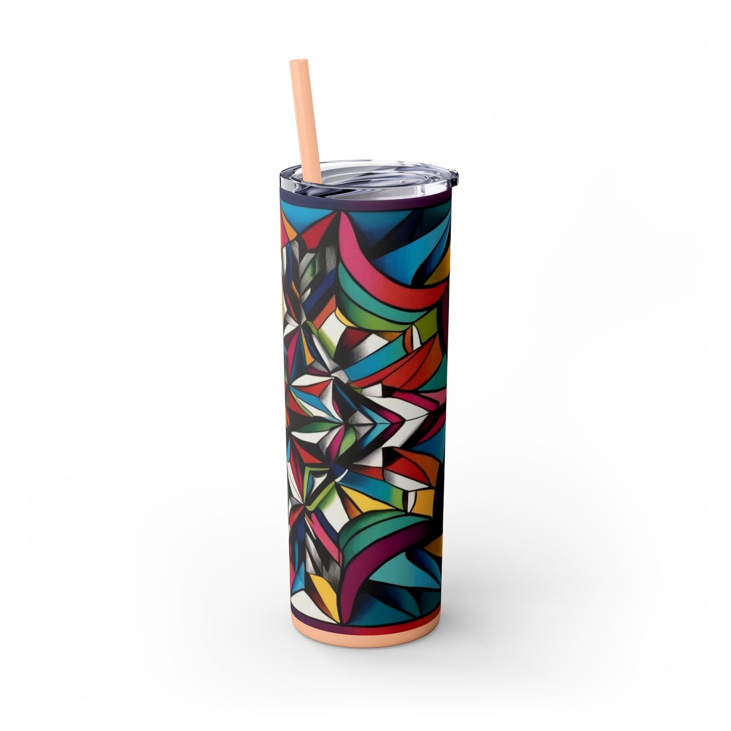 Optical Illusion Skinny Tumbler with Straw, 20oz