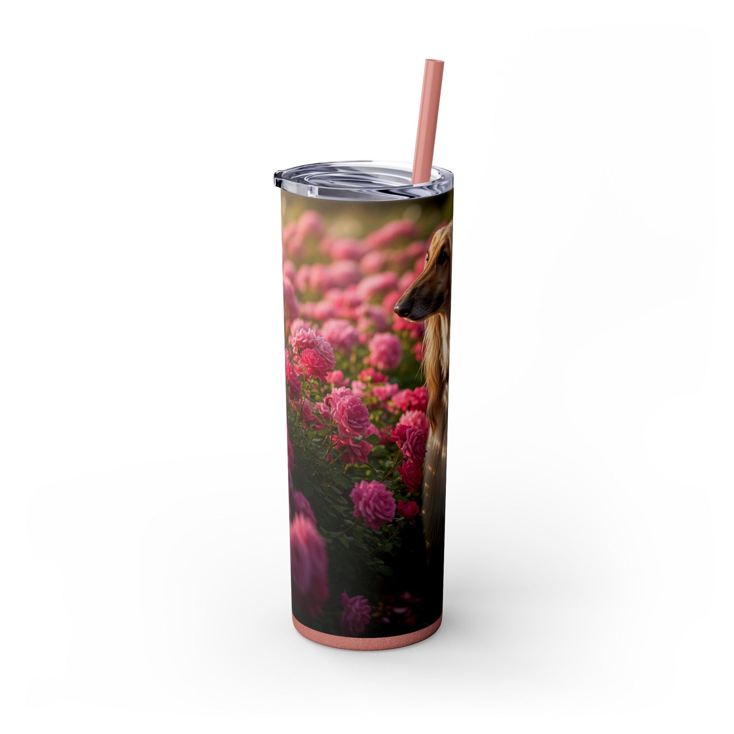 Afghan Hound Skinny Tumbler with Straw, 20oz