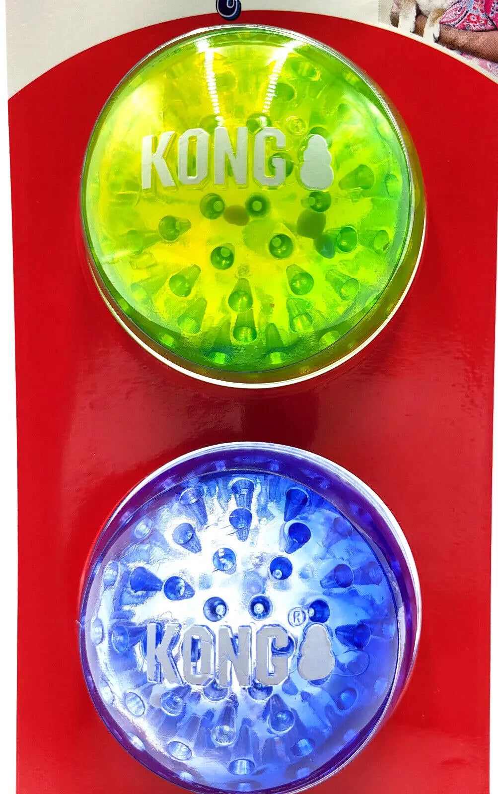 Kong Squeezz Geodz Balls - Juguete flotante para perros (2 unidades, 7,6 cm, colores variados)