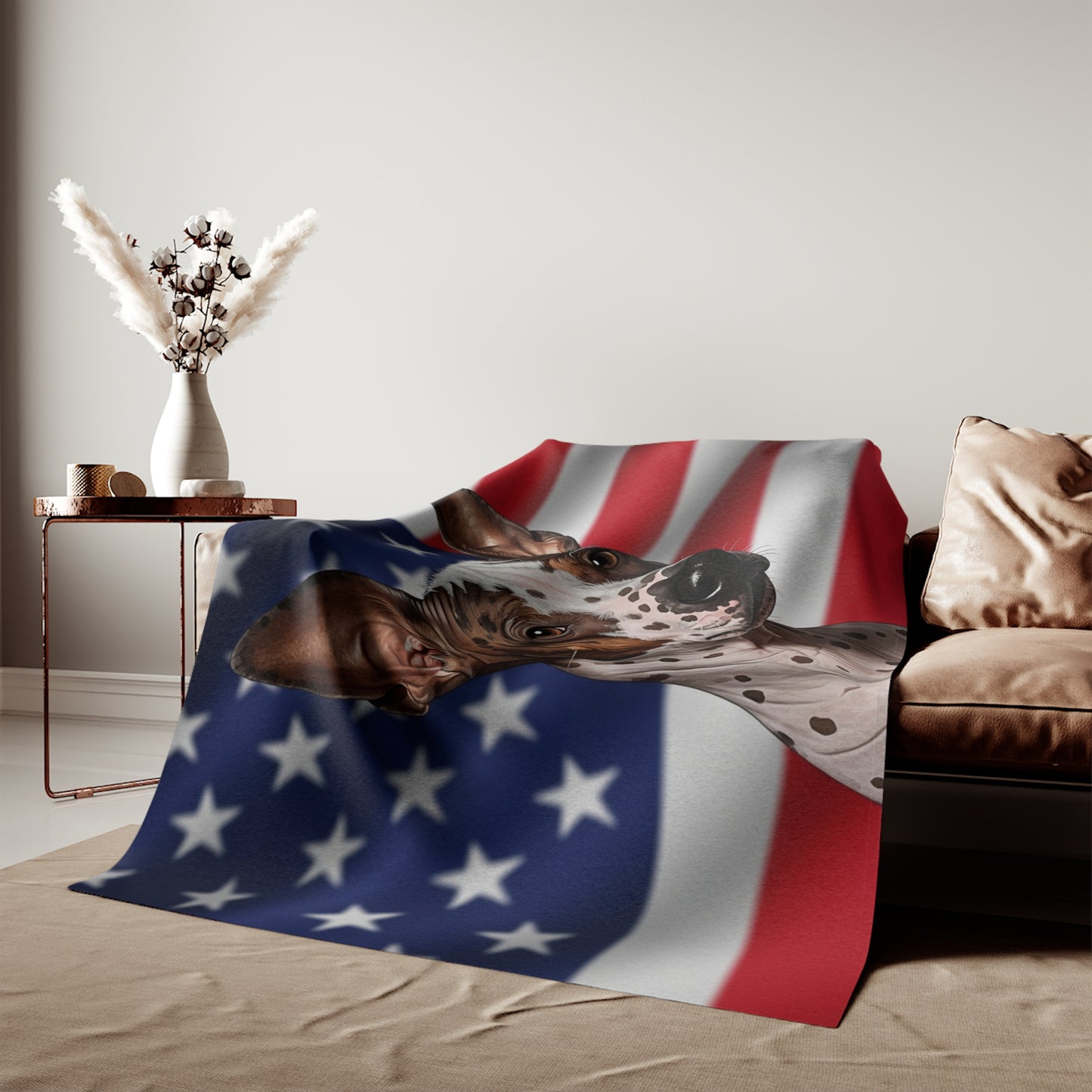 American Hairless Terrier Patriotic Blanket