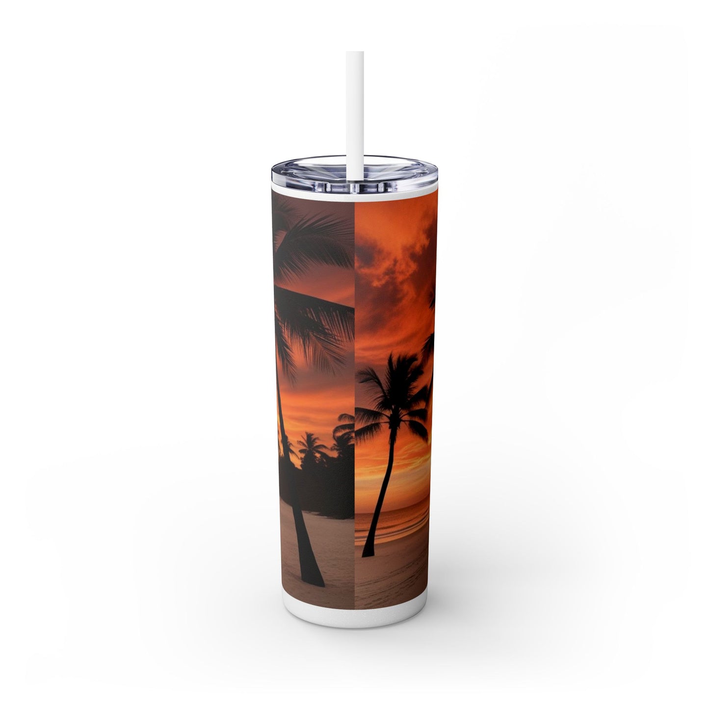 Brilliant Sunrise Skinny Tumbler with Straw, 20oz