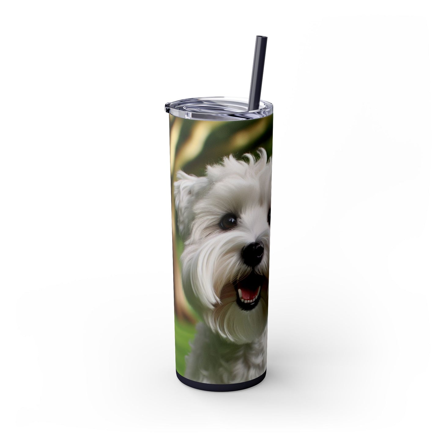Sealyham Terrier Skinny Tumbler with Straw, 20oz