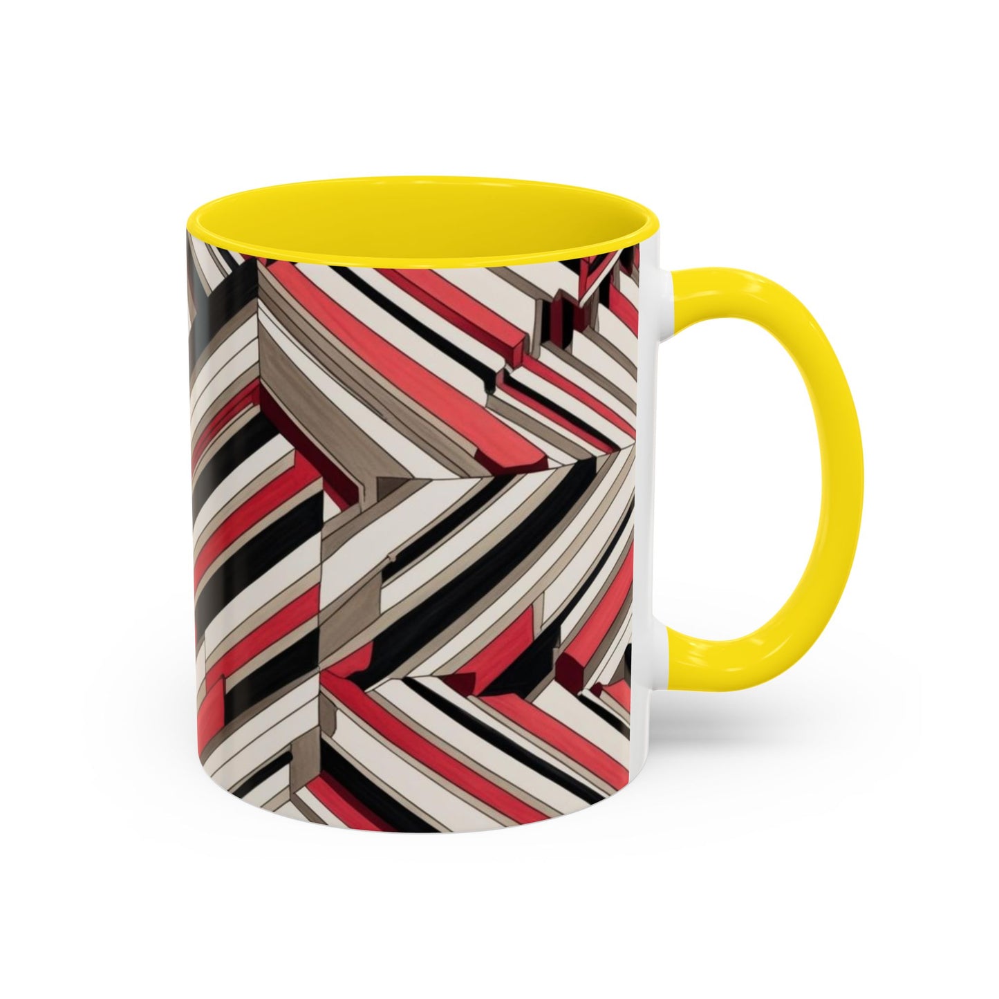 Optical Illusion Accent Mug – Ceramic Coffee Cup