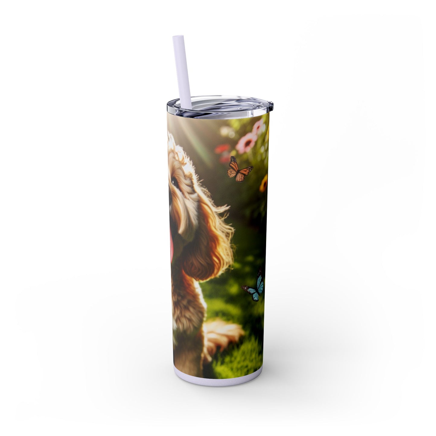 Skinny Tumbler with Straw – 20 oz Stainless Steel Cup