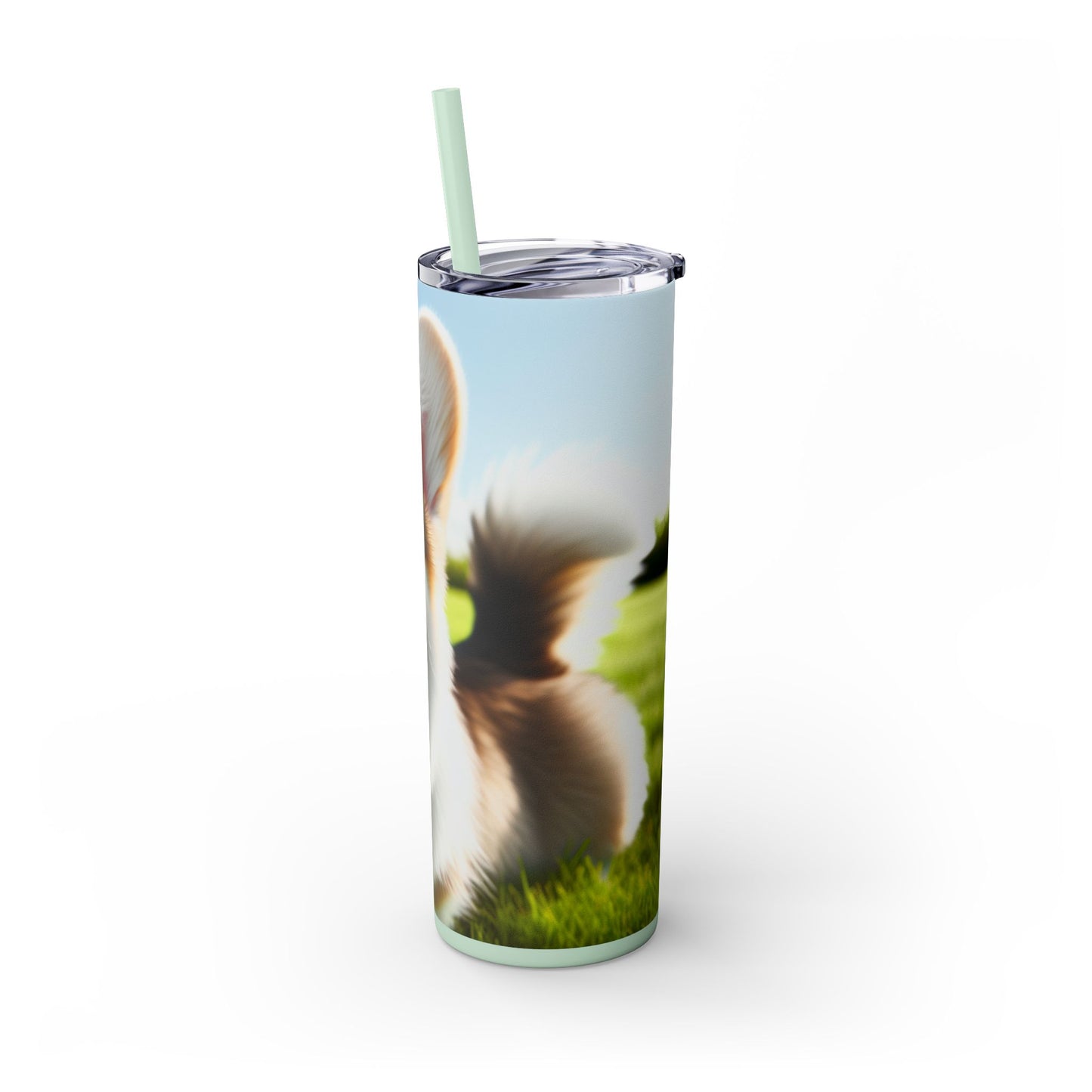 Welsh Corgi Cardigan Skinny Tumbler with Straw, 20oz