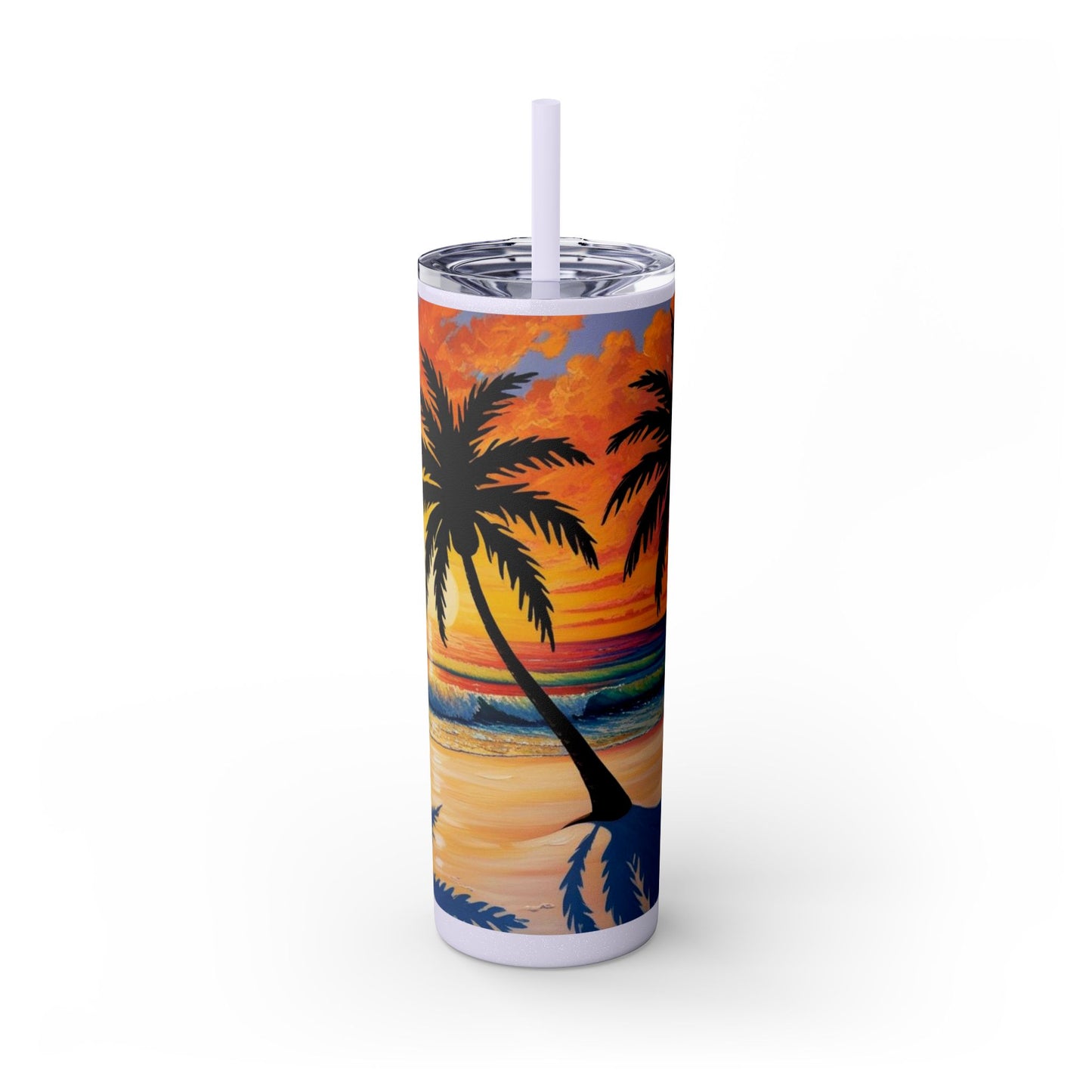 Brilliant Sunrise Skinny Tumbler with Straw, 20oz