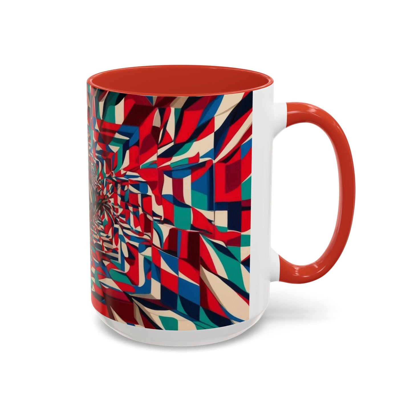 Optical Illusion Accent Mug – Ceramic Coffee Cup