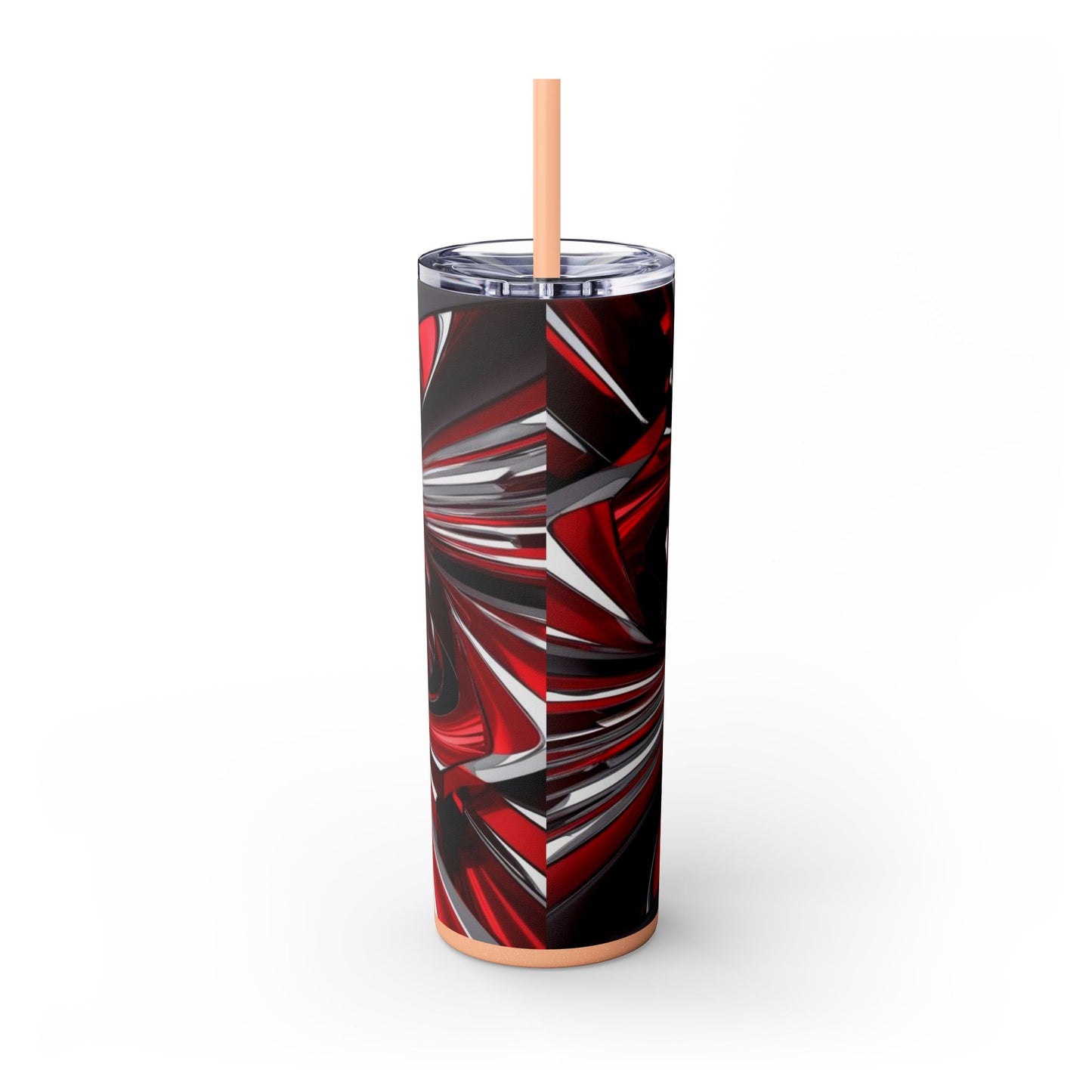 Optical Illusion Skinny Tumbler with Straw, 20oz