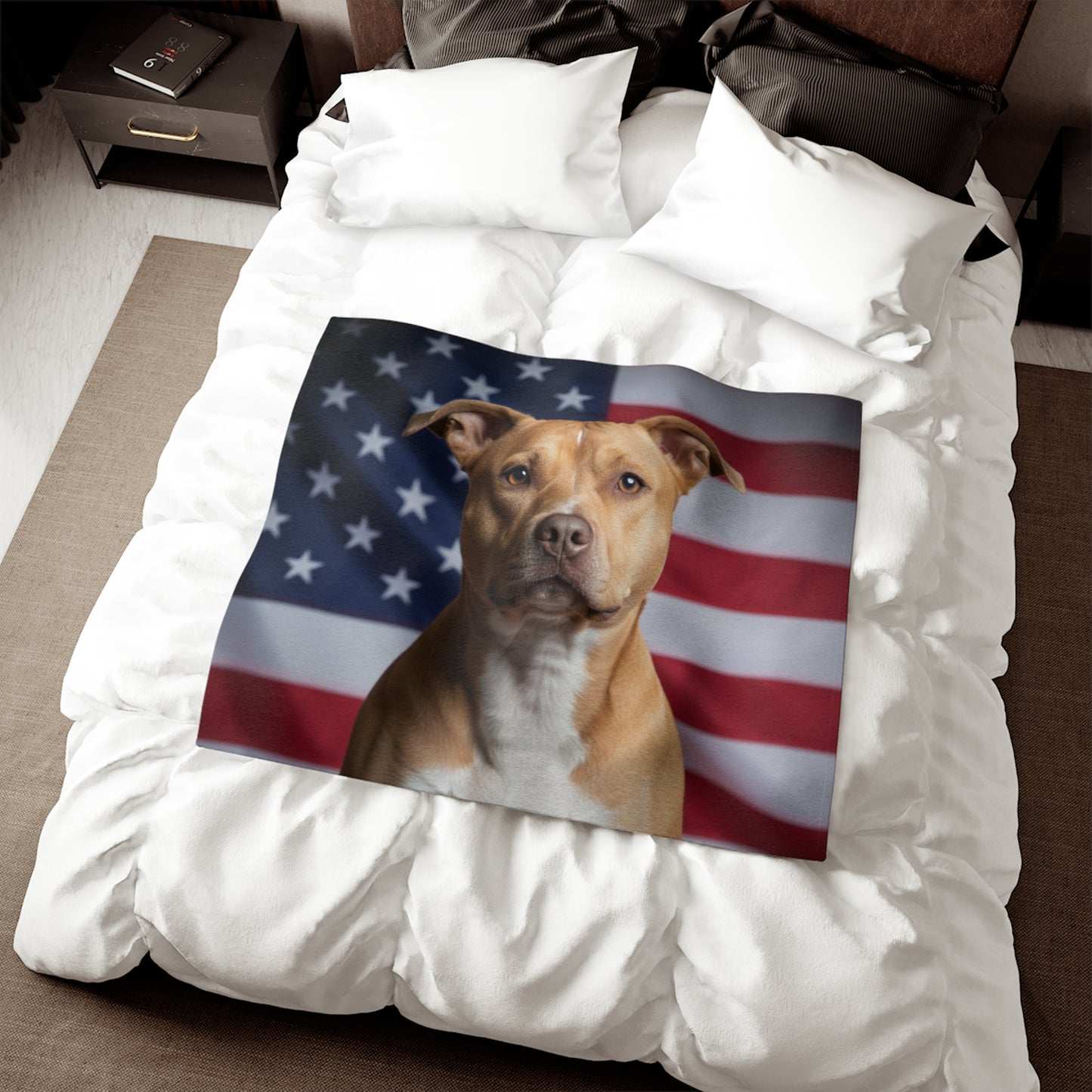 American Pit Bull Terrier Patriotic Blanket