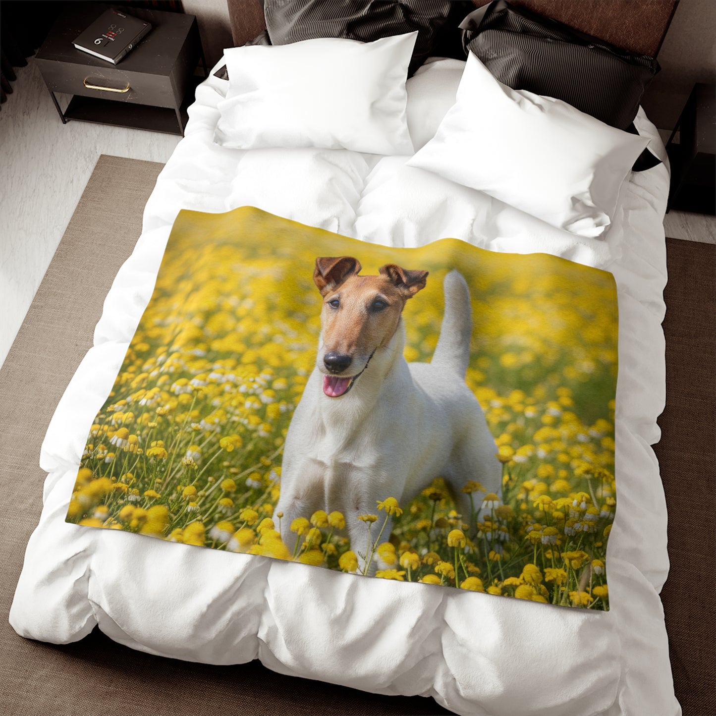 Manta tipo sudadera con diseño de fox terrier liso
