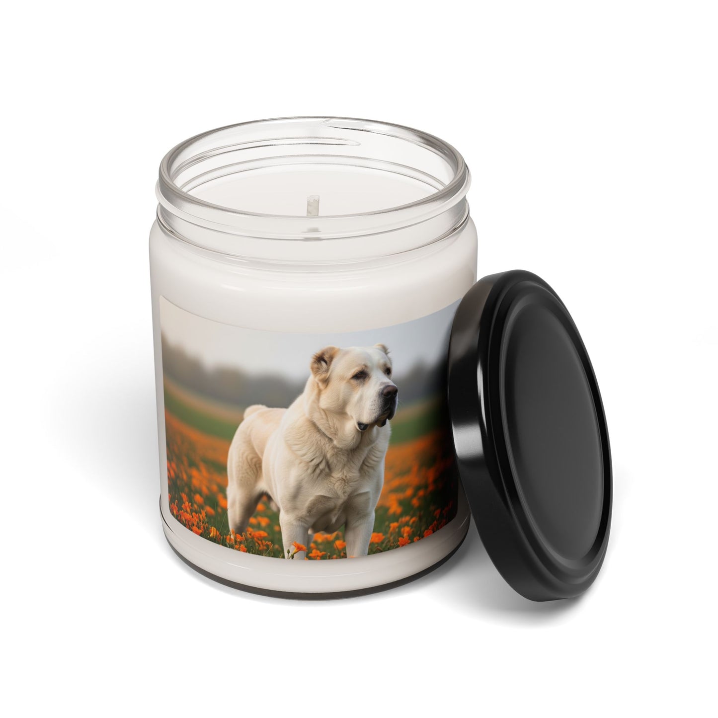 Vela de soja perfumada con diseño de pastor de Asia Central, 250 g 