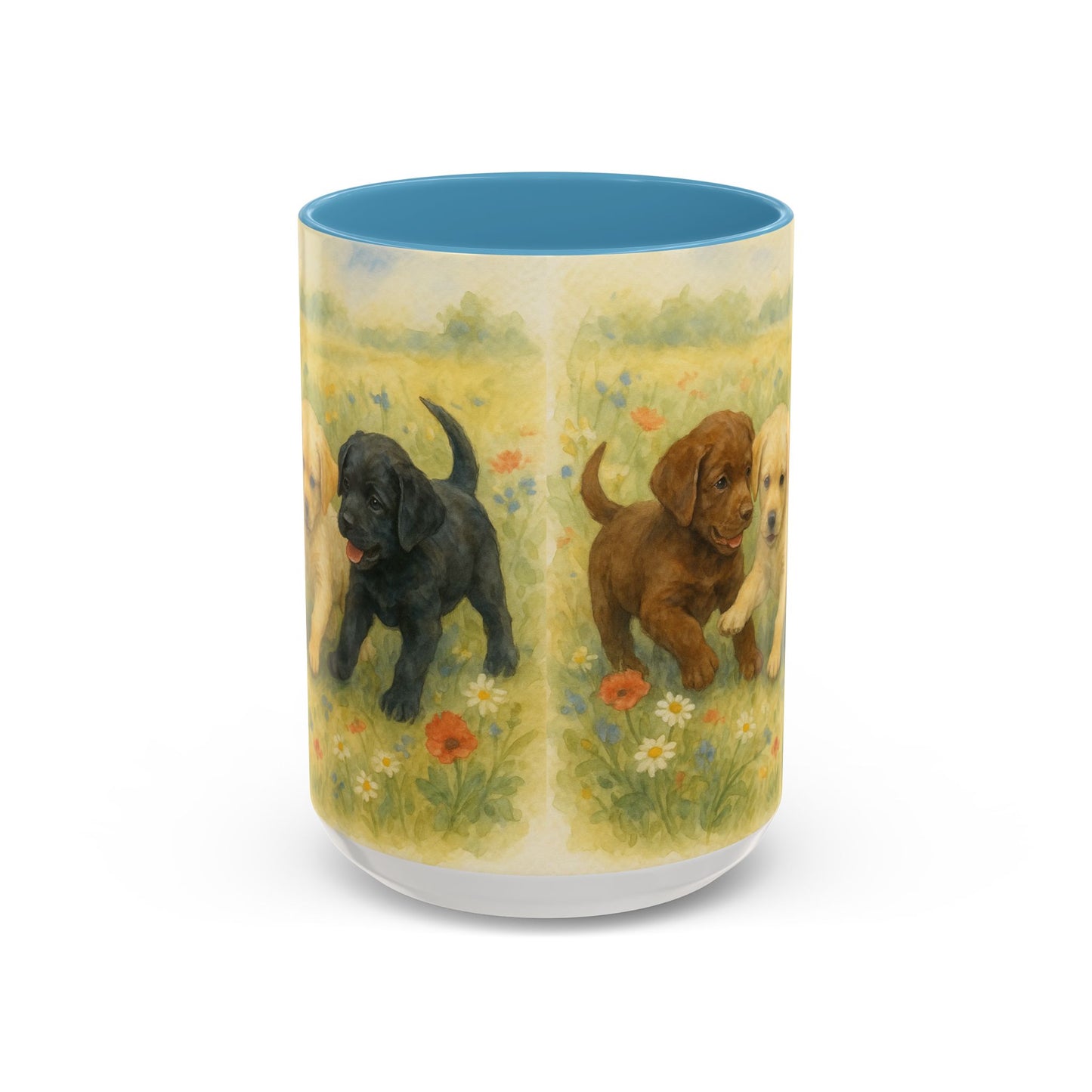 Labrador Retriever puppies Accent Mug – Ceramic Coffee Cup