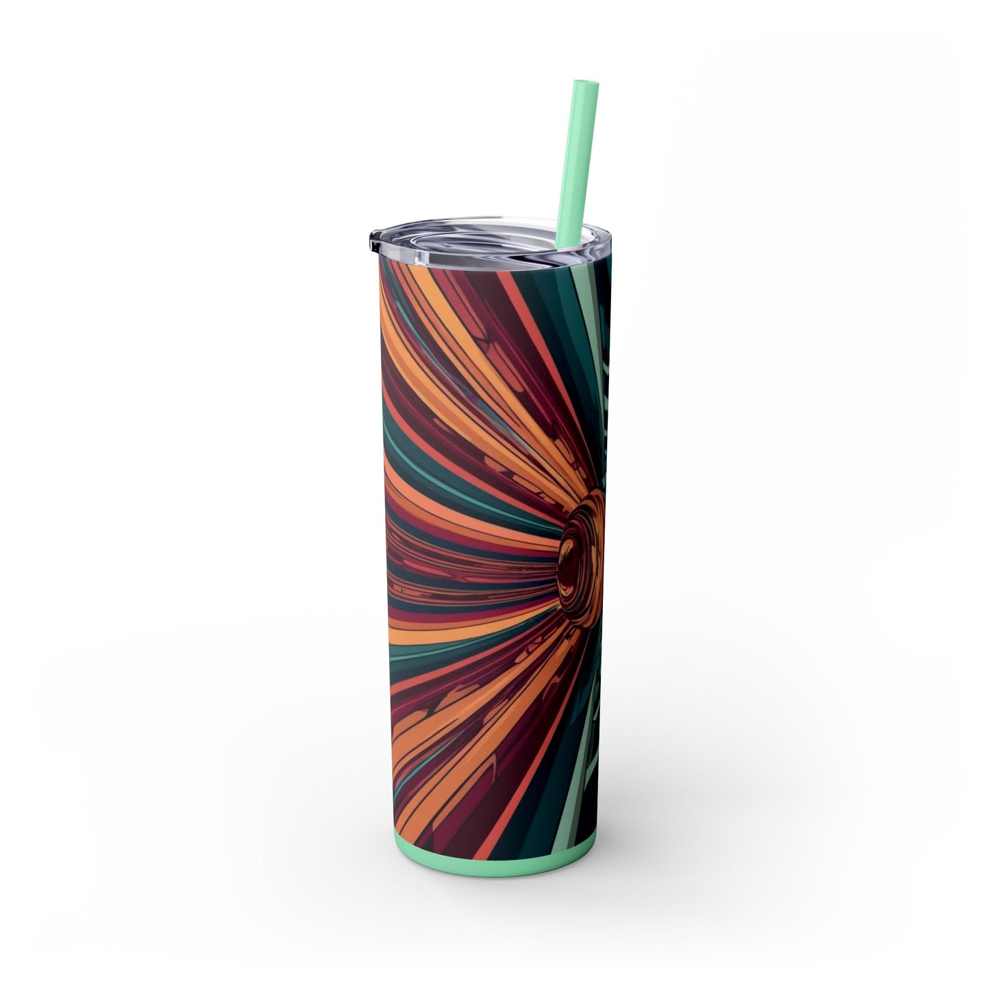Optical Illusion Skinny Tumbler with Straw, 20oz