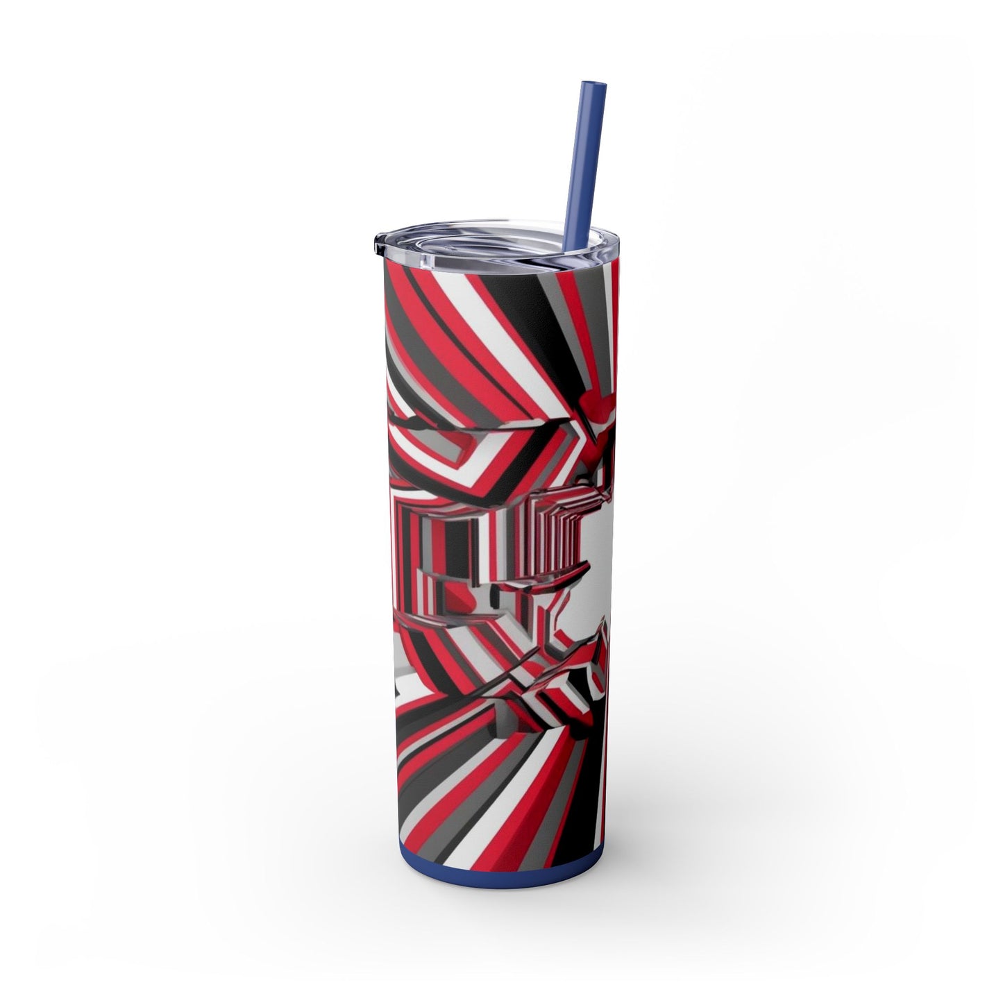 Optical Illusion Skinny Tumbler with Straw, 20oz