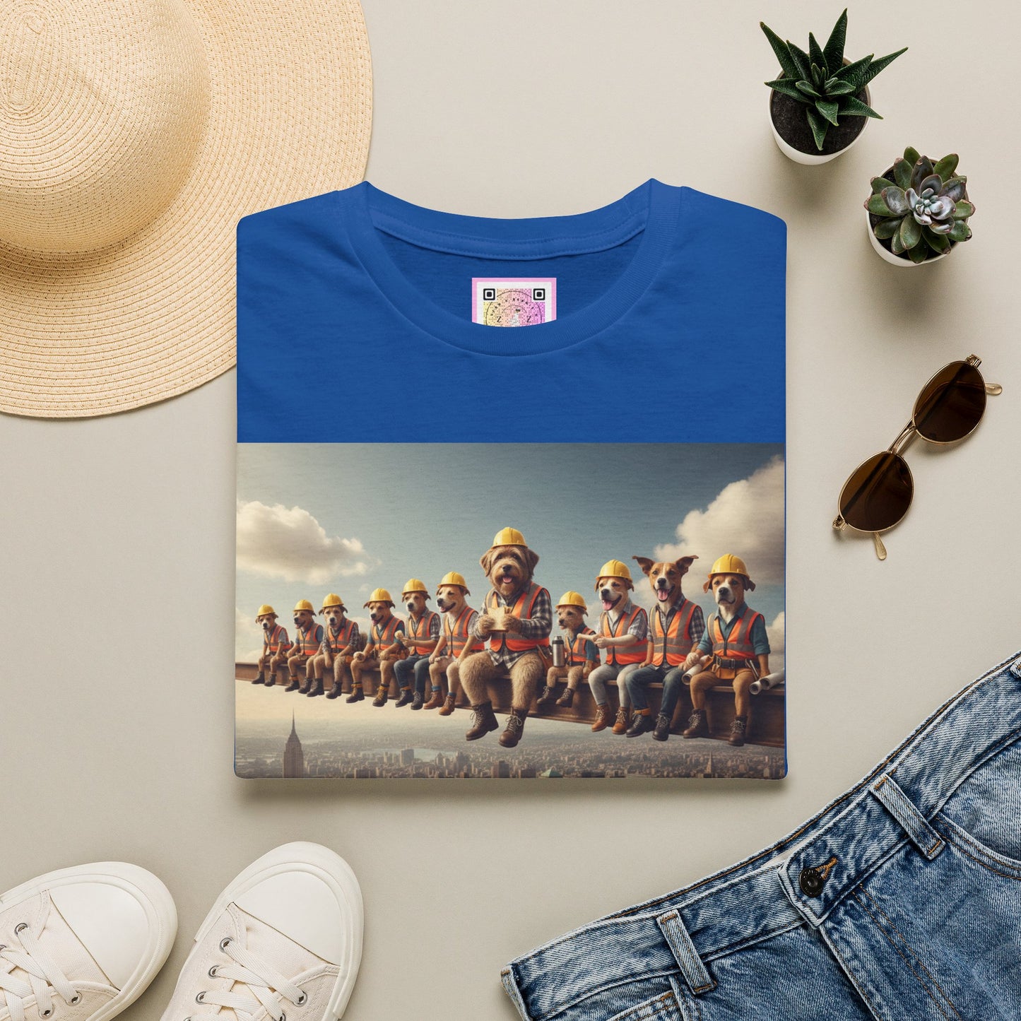 Canine Canvas Collection: Lunch atop a Skyscraper Homage Tee Shirt
