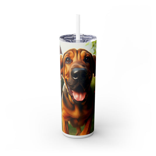 Bloodhound Skinny Tumbler with Straw, 20oz