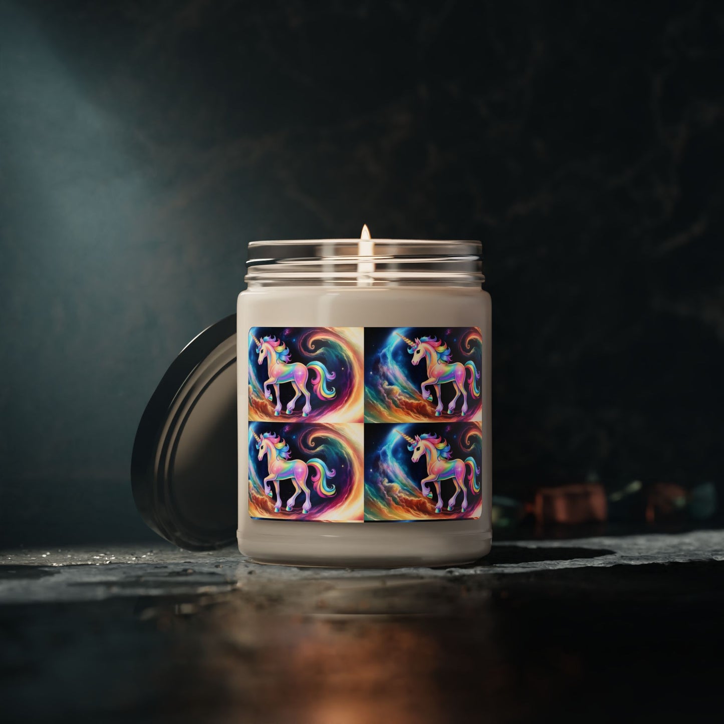 Glittery Psychedelic Unicorn- Scented Soy Candle, 9oz