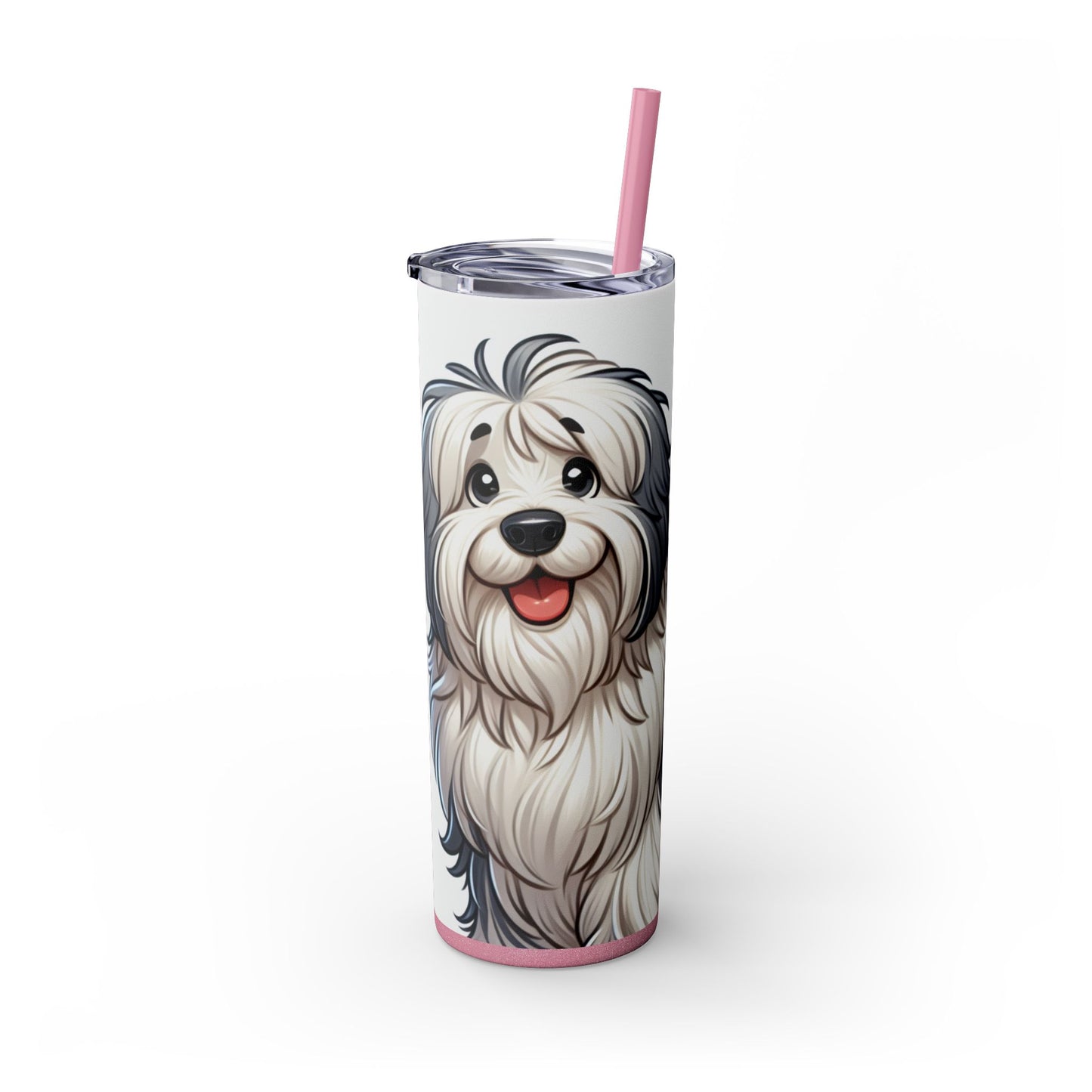 Old English Sheepdog Tumbler with Straw, 20oz