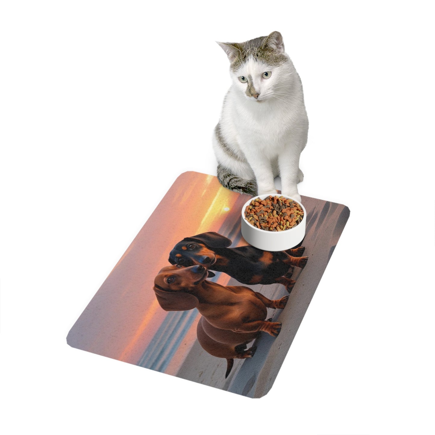 Tapis pour gamelle d'animaux (30 x 45 cm) - Amour pour les teckels
