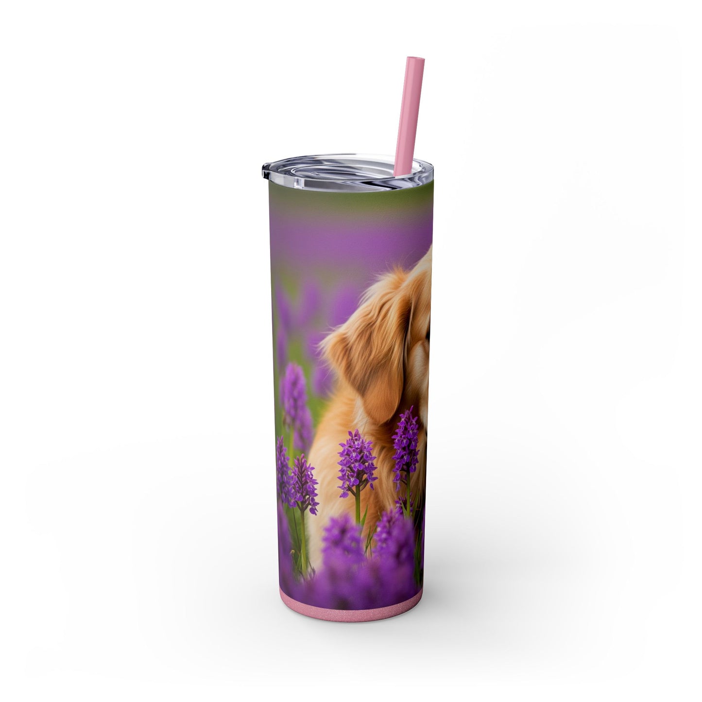 Golden Retriever Skinny Tumbler with Straw, 20oz