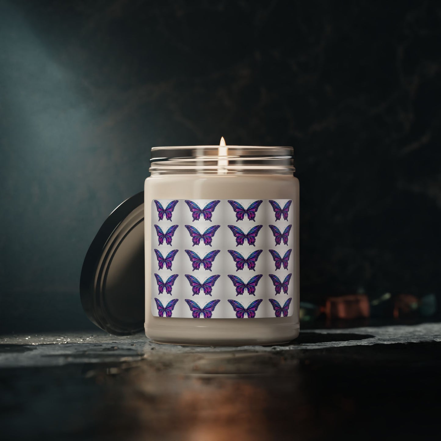 Glittery Psychedelic Butterfly- Scented Soy Candle, 9oz