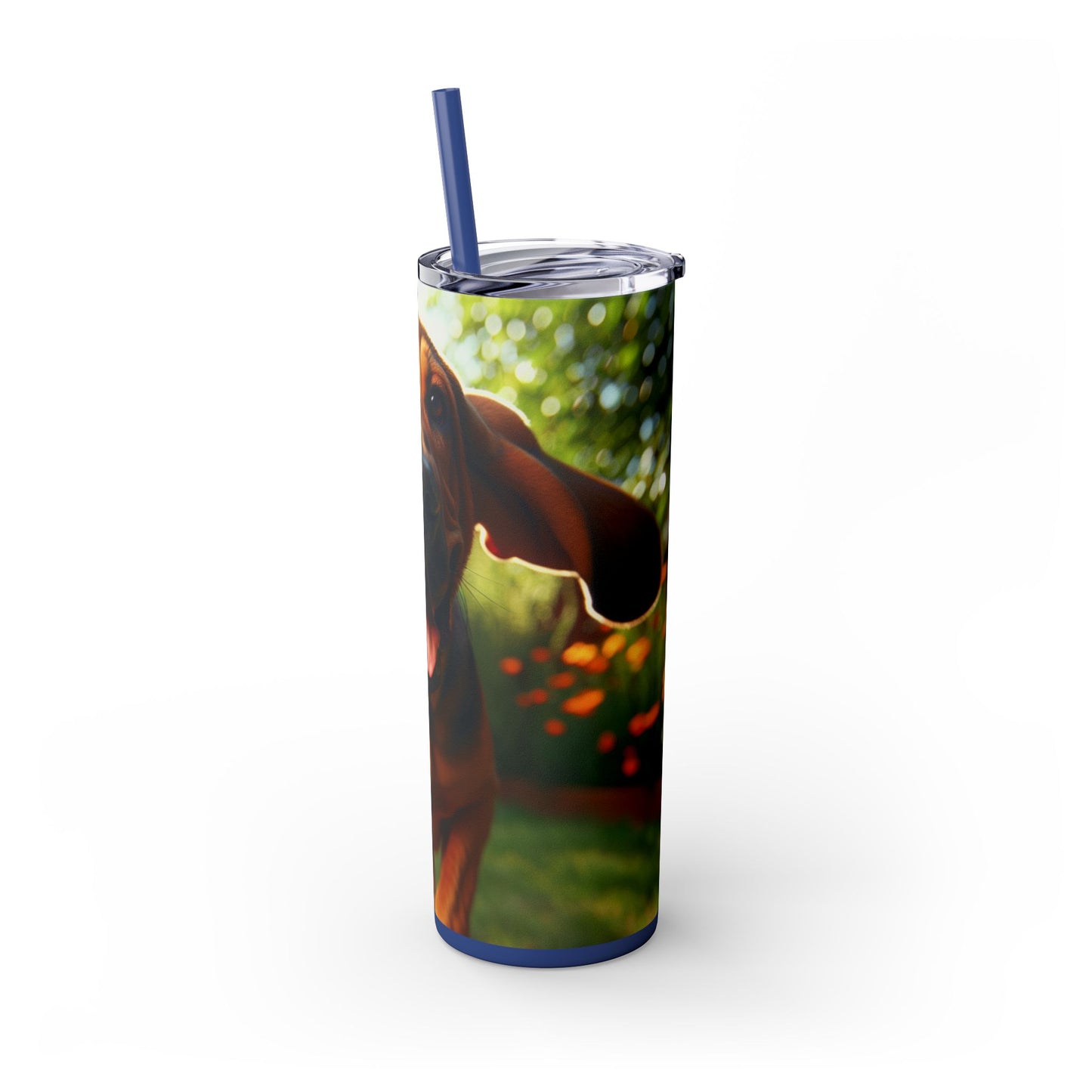 Bloodhound Skinny Tumbler with Straw, 20oz
