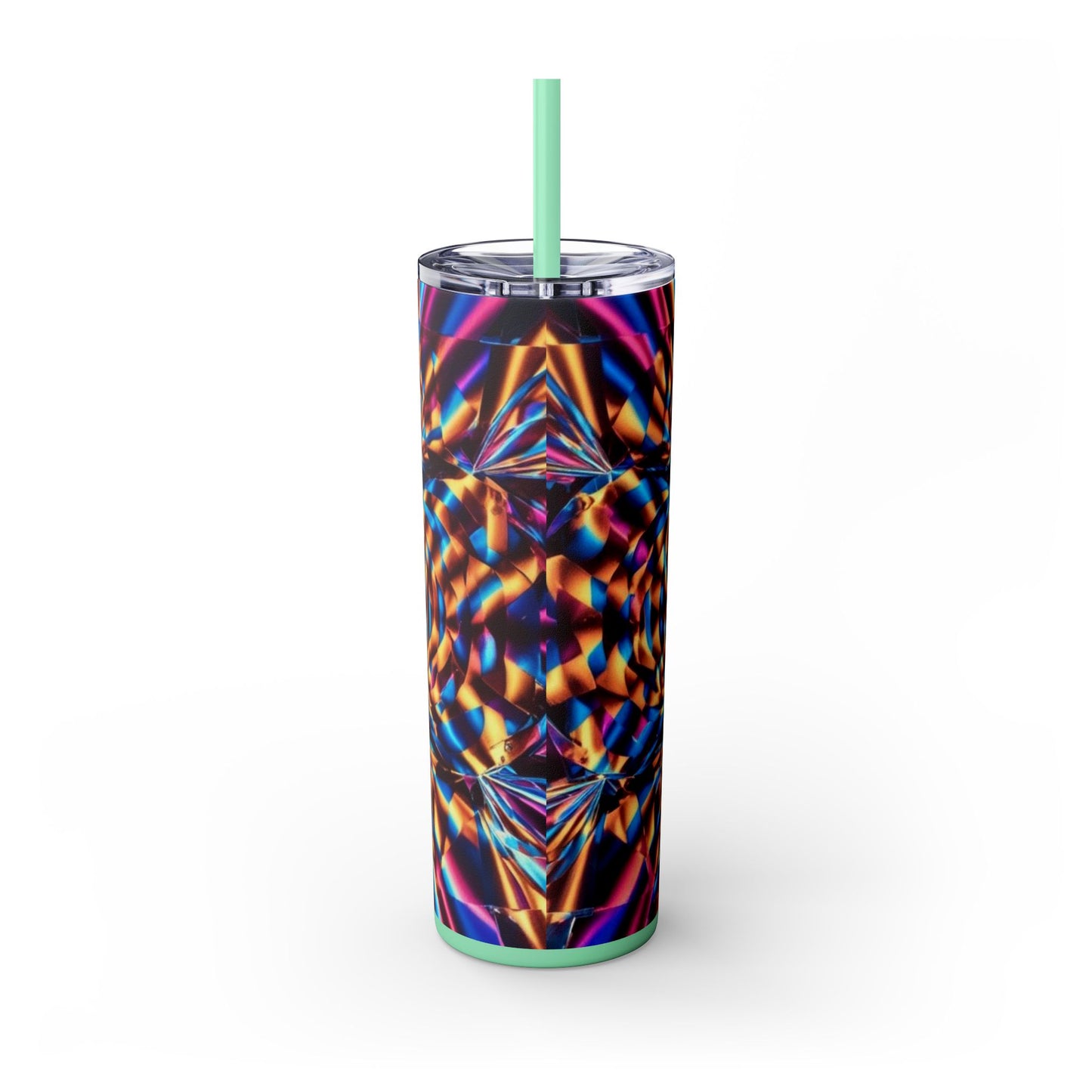Optical Illusion Skinny Tumbler with Straw, 20oz