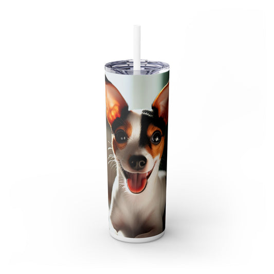 Toy Fox Terrier Tumbler with Straw, 20oz