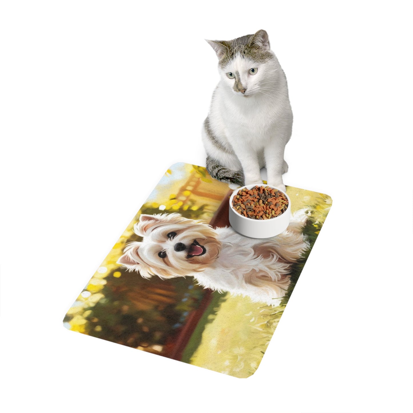 Pet Food Mat (12x18) - Maltese