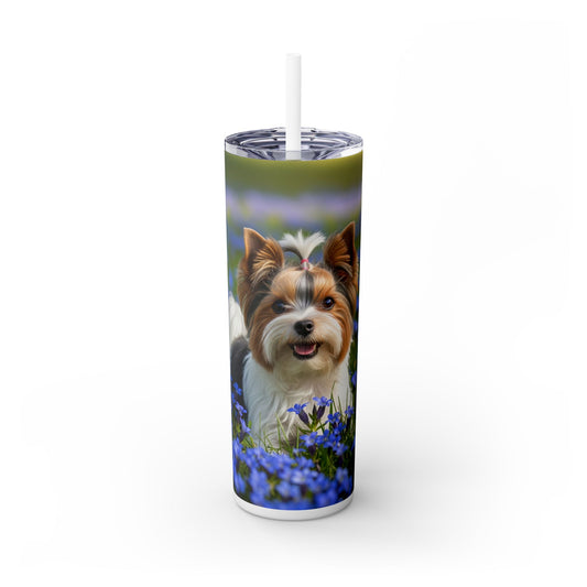 Biewer Terrier Tumbler with Straw, 20oz