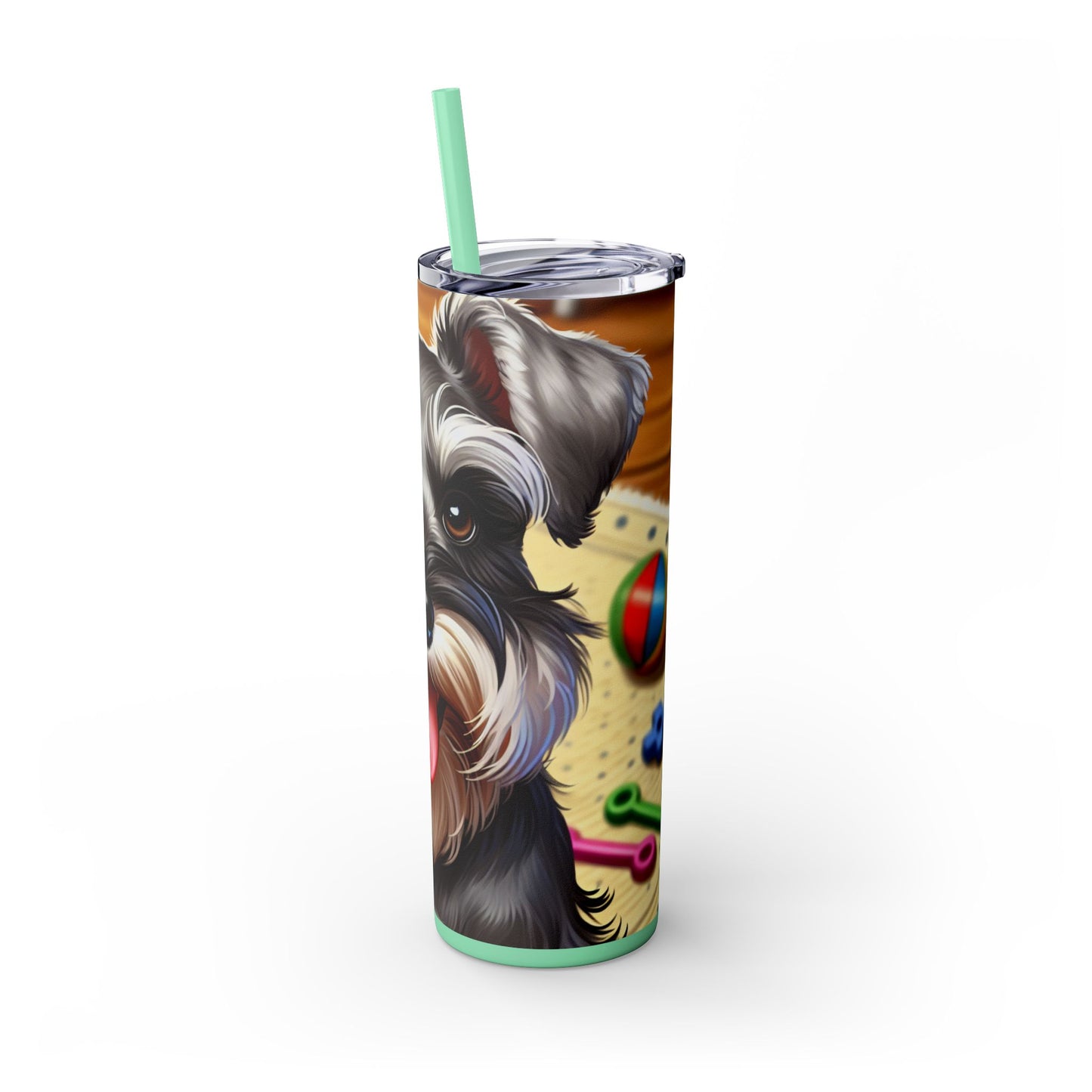 Miniature Schnauzer Skinny Tumbler with Straw, 20oz