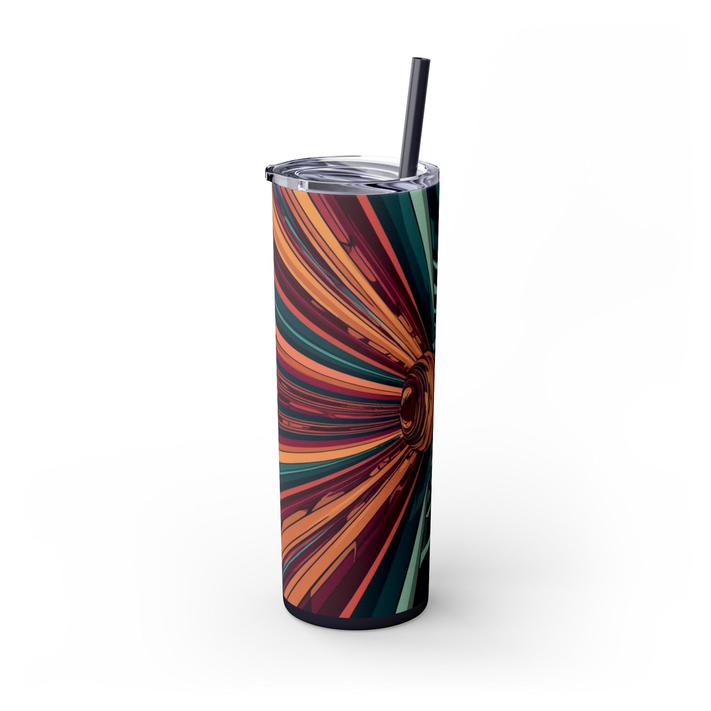 Optical Illusion Skinny Tumbler with Straw, 20oz