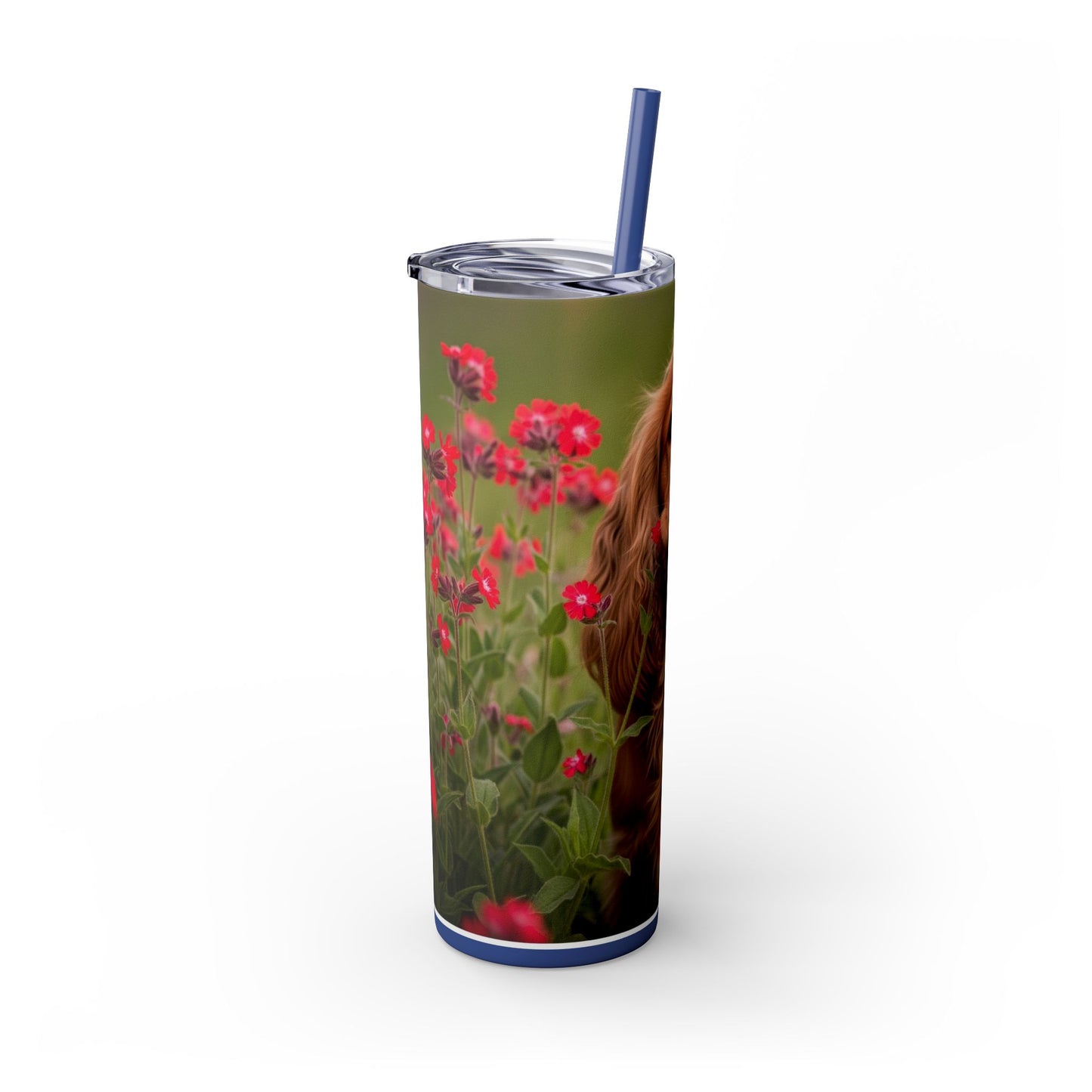 Vaso delgado con pajita de Cocker Spaniel, 20 oz
