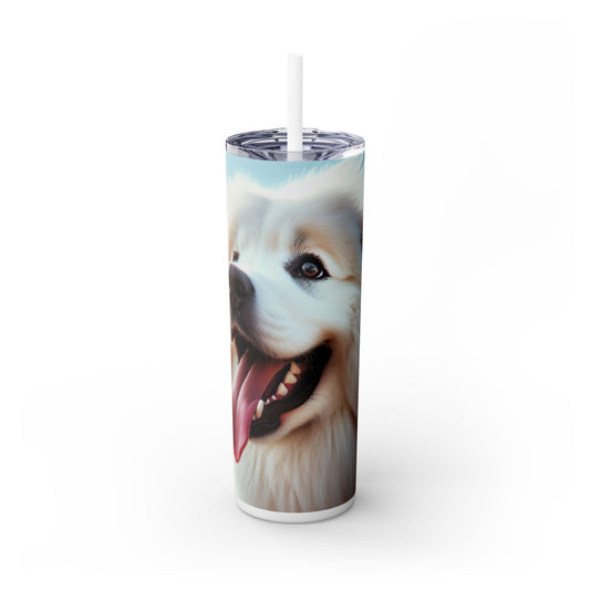 Pyrenean Mountain Dog Skinny Tumbler with Straw, 20oz