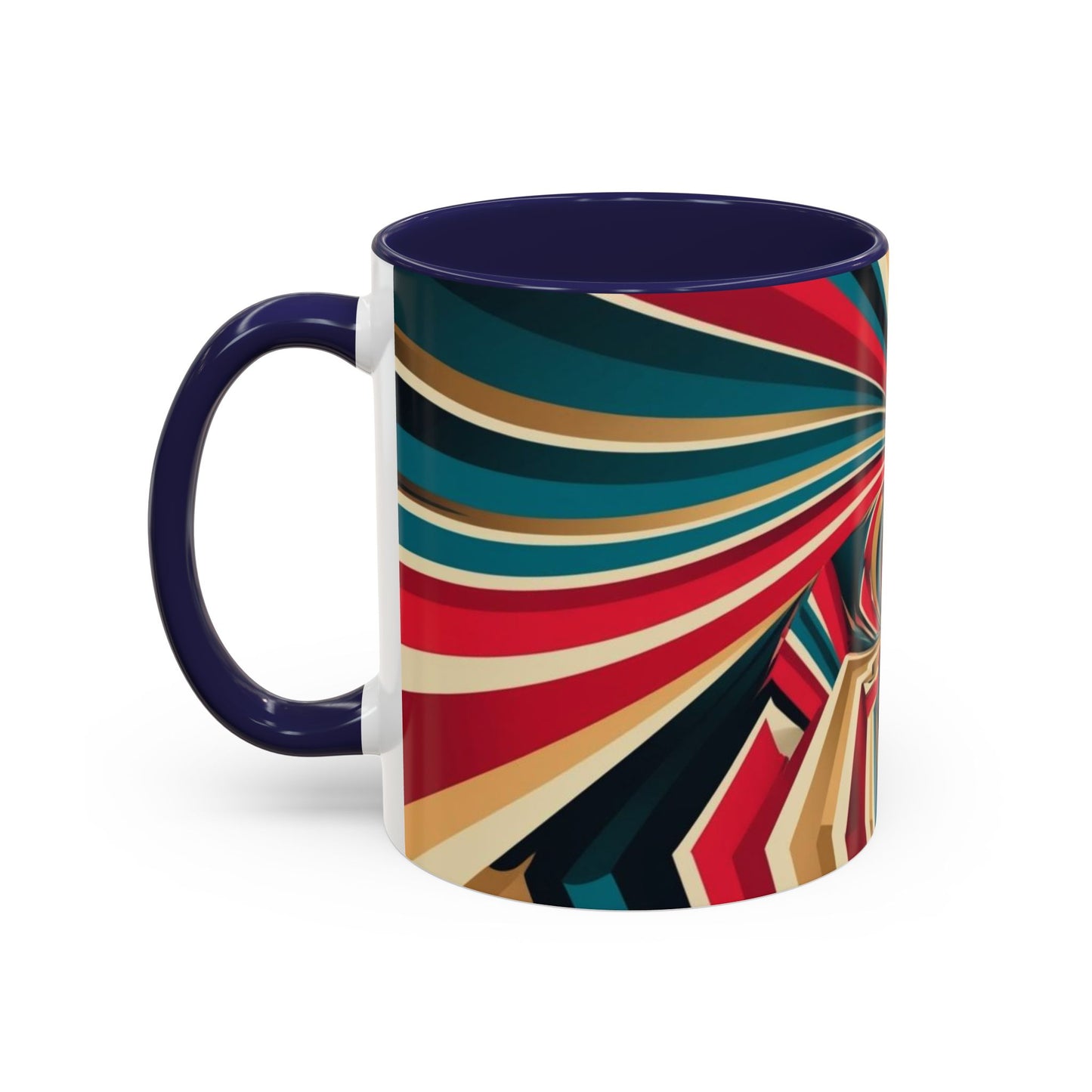 Optical Illusion Accent Mug – Ceramic Coffee Cup
