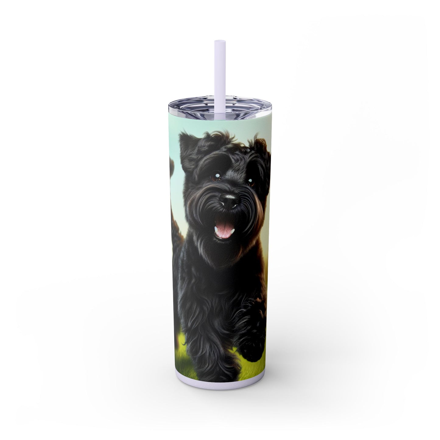 Russian Black Terrier Skinny Tumbler with Straw, 20oz