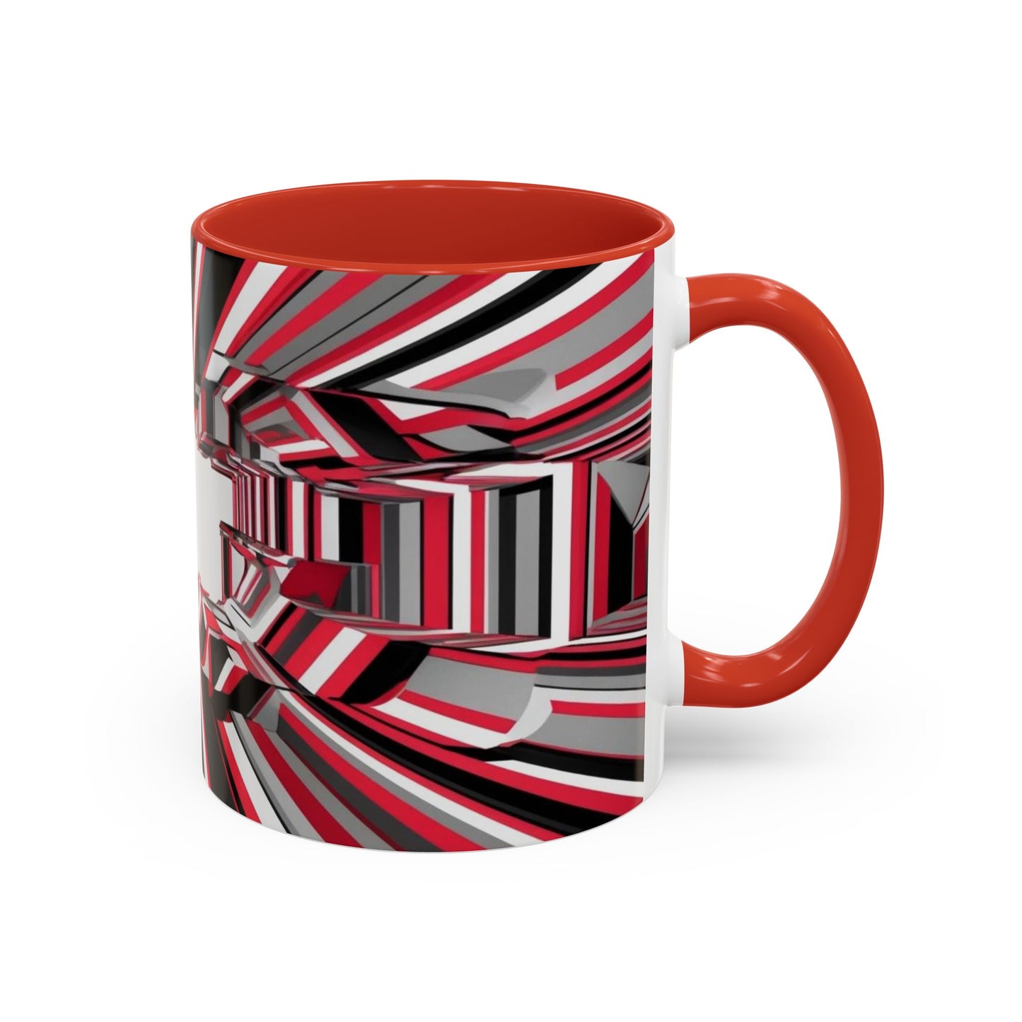 Optical Illusion Accent Mug – Ceramic Coffee Cup