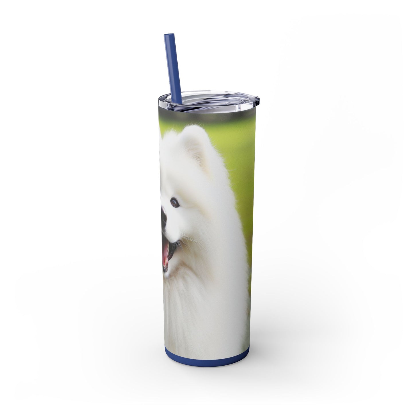 Samoyed Skinny Tumbler with Straw, 20oz