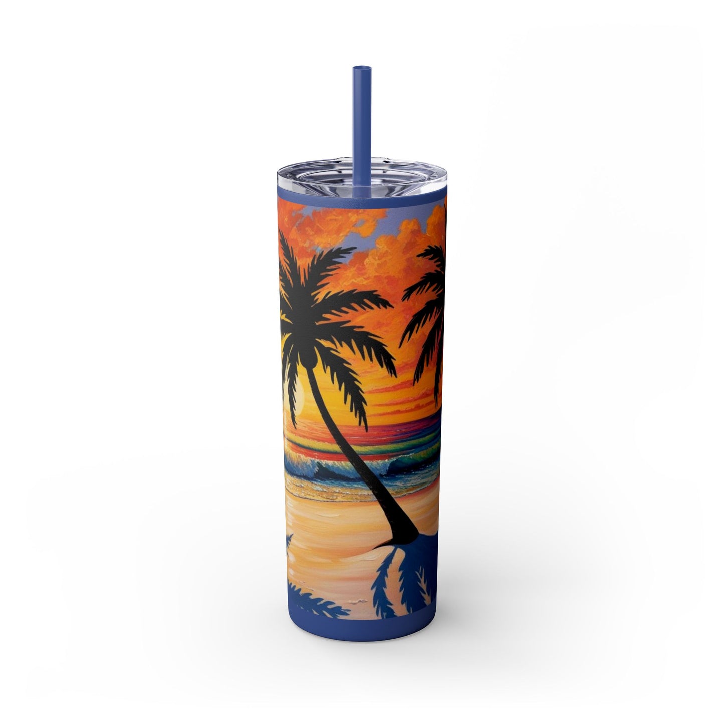 Brilliant Sunrise Skinny Tumbler with Straw, 20oz