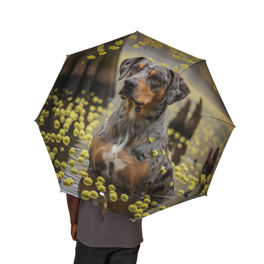 Catahoula Leopard Dog Semi-Automatic Foldable Umbrella