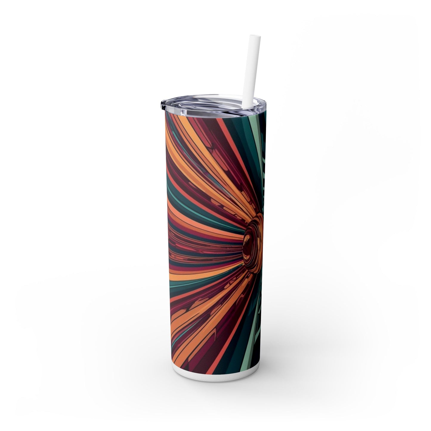 Optical Illusion Skinny Tumbler with Straw, 20oz
