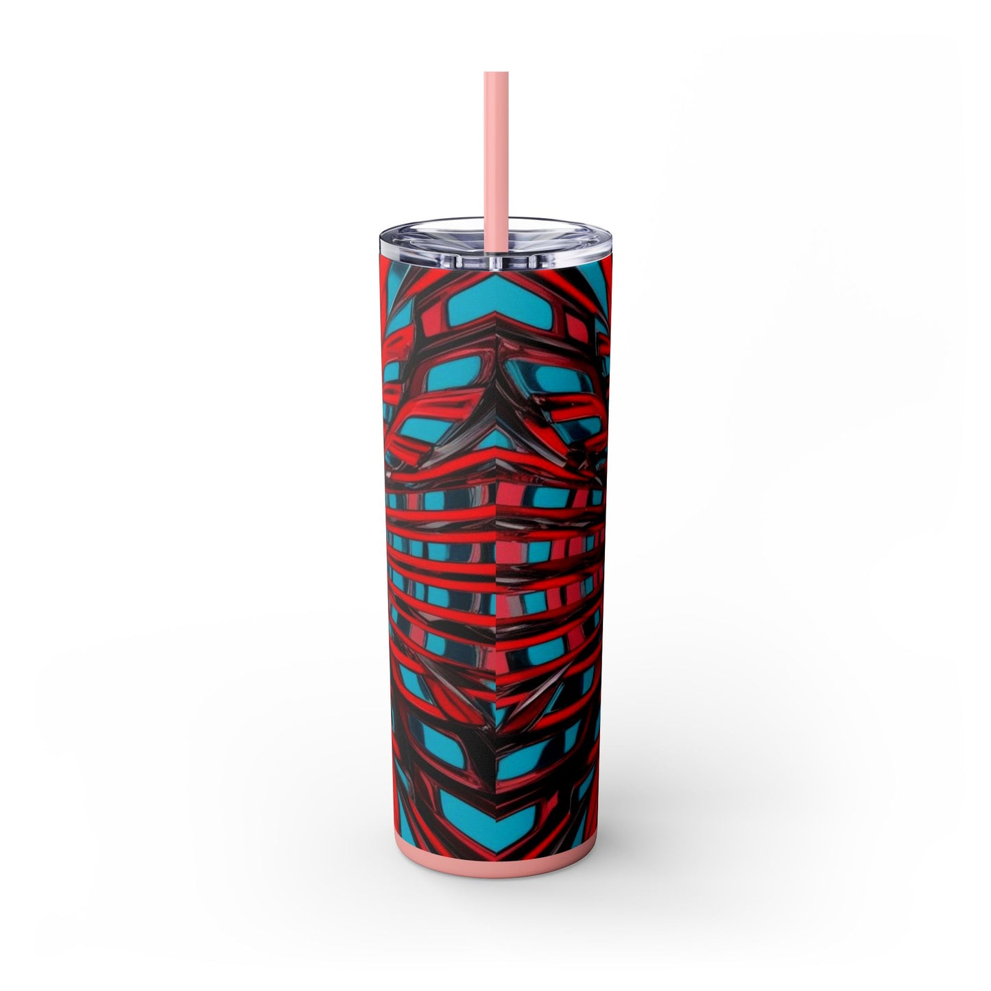 Optical Illusion Skinny Tumbler with Straw, 20oz