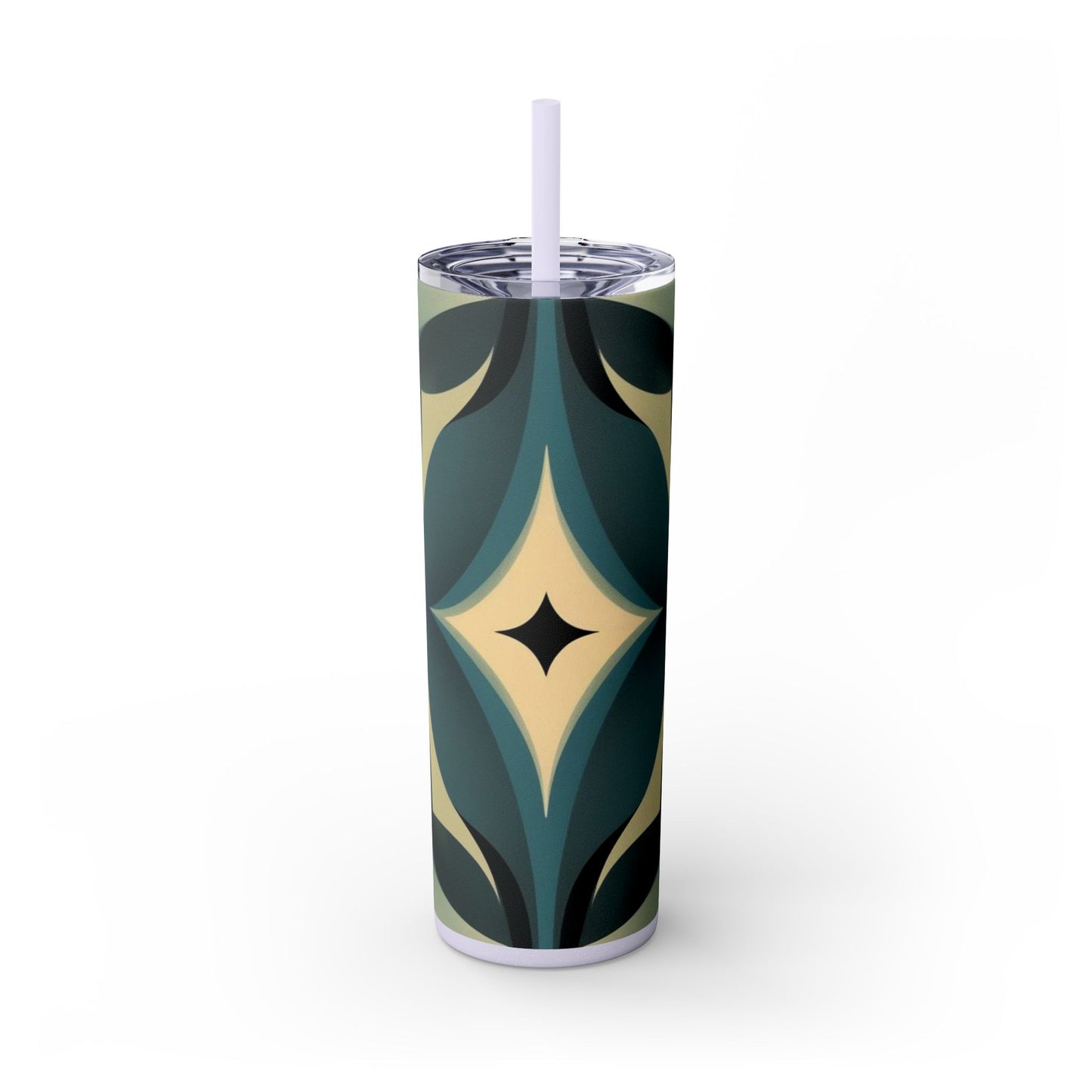 Optical Illusion Skinny Tumbler with Straw, 20oz