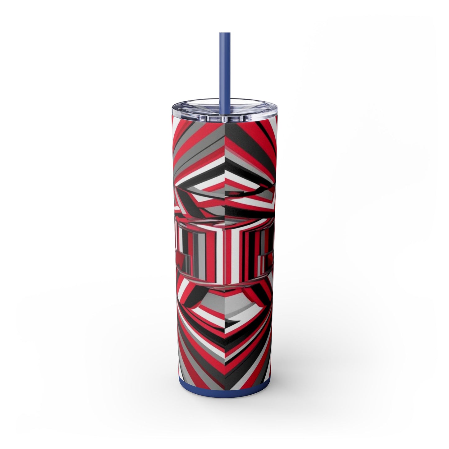 Optical Illusion Skinny Tumbler with Straw, 20oz