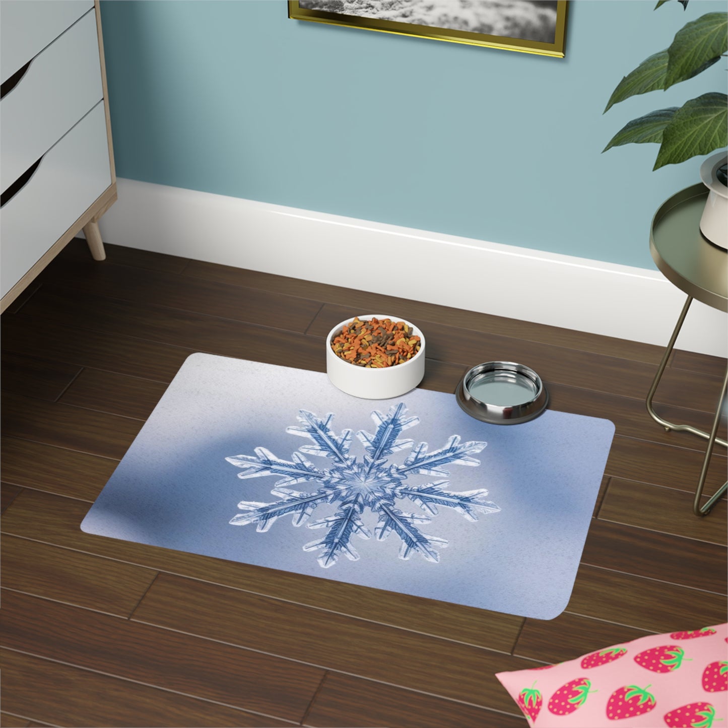 Pet Food Mat (12x18) - Snowflake