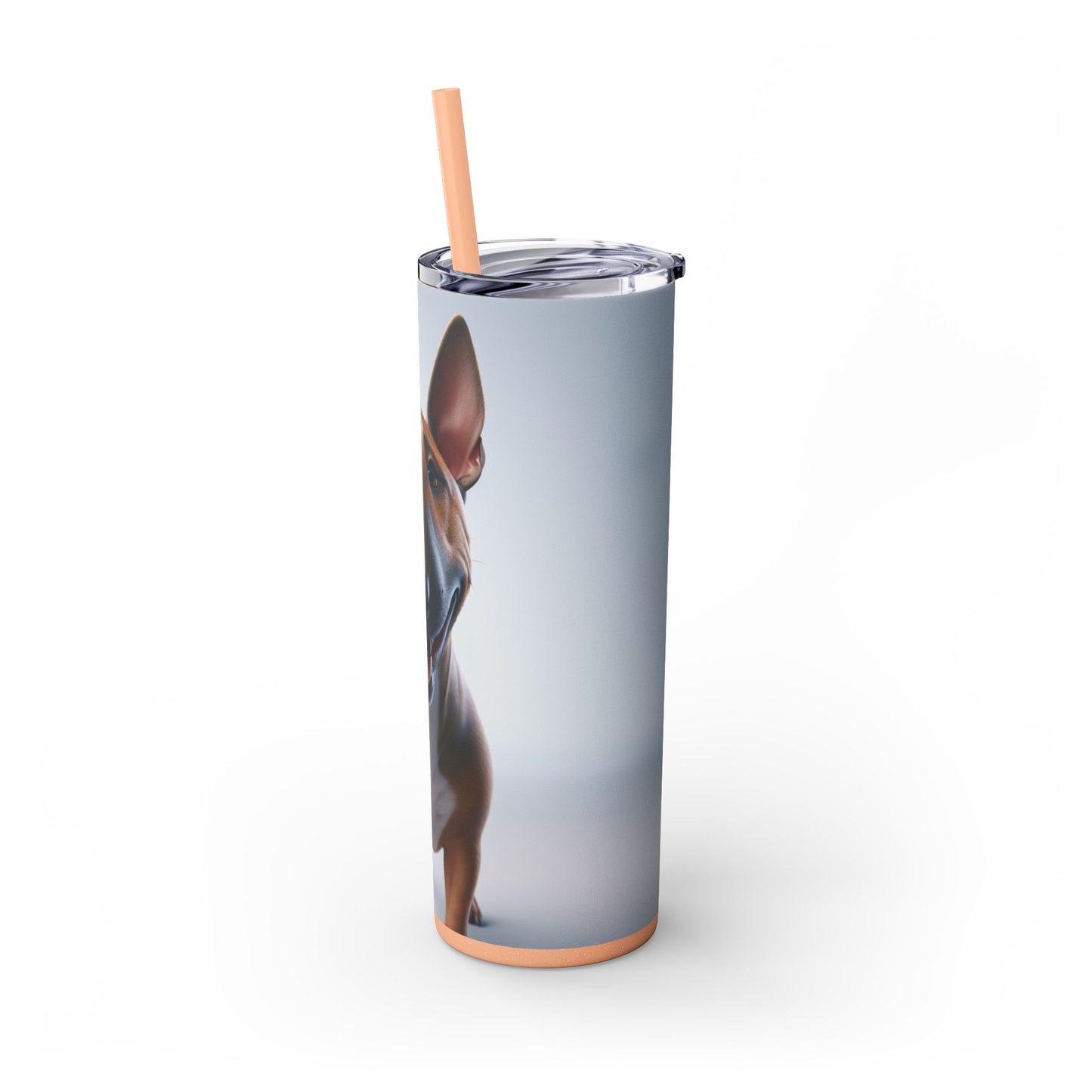 Miniature Bull Terrier Tumbler with Straw, 20oz